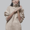 Women's High Neck Sweater Loose Knit Pullover Coat for Fall/Winter