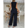 New Spring/Summer Two-Piece Set Striped Tank Top Wide Leg Pants Fashion Outfit