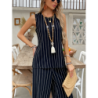 New Spring/Summer Two-Piece Set Striped Tank Top Wide Leg Pants Fashion Outfit